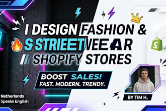 design clothing website, streetwear website, and y2k shopify store, y2k website