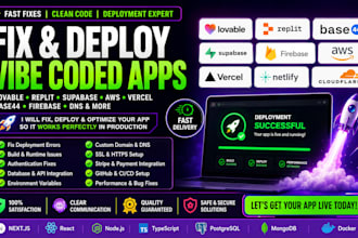 fix vibe coded app deploy lovable replit supabase aws vercel base44 firebase dns