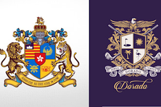 design coat of arms luxury regal heraldic family crest logo