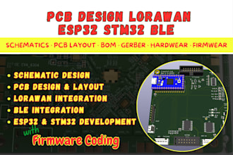 design pcb, firmware for lorawan esp32 stm32 ble wearble pcb schematic gerber