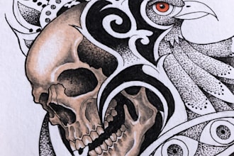 design neo traditional, old school, realism, tribal, dotwork