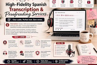 fidelity spanish transcription, proofreading services