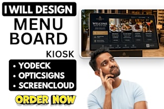 digital signage menu board interactive kiosk screencloud yodeck, optisigns