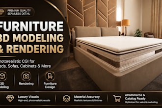 create 3d furniture modeling and photorealistic furniture rendering