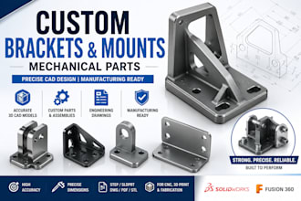 design custom brackets mounts and mechanical parts in solidworks