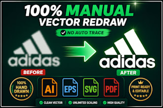 manually redraw blurry logo to vector