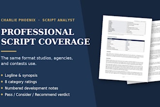deliver the most detailed, useful, script coverage on fiverr