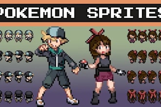 draw oc pokemon sprite fakemon overorld trainer sprite sheet nsfw pixelart game