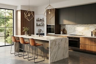 provide realistic 3d kitchen design and visualization