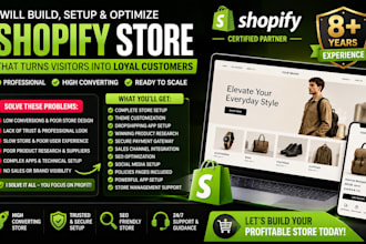 setup shopify dropshipping store, manage shopify store, shopify store manager