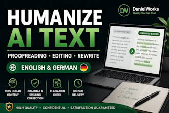 rewrite and humanize your english or german text