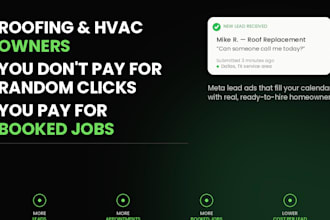 run fb and meta ads lead generation for roofing hvac plumbing