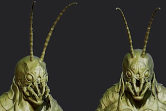 create 3d creature 3d monster 3d alien 3d metahuman character modelling ue5