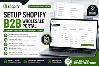 setup shopify b2b wholesale portal with company profiles and net payment terms