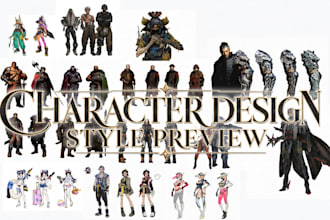 stylized aaa inspired game character concept art