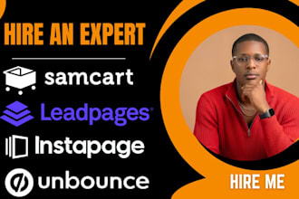 create landing page sales funnel using samcart, leadpages, instapage, convertri