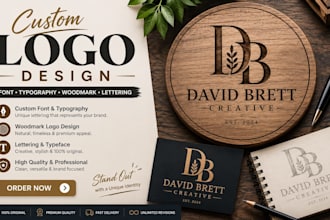 do custom font typography ttf woodmark logo design typeface lettering