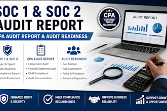 prepare soc 1 and soc 2 audit report, CPA audit report, audit readiness
