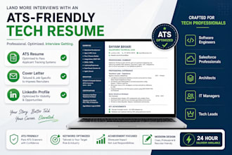 write ats friendly tech resume cover letter and linkedin profile