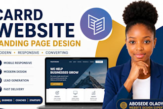 design a modern carrd website, landing page or one page website for businesses