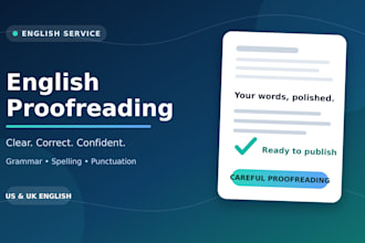 proofread and correct your english grammar spelling and punctuation