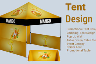 do custom canopy tents, feather flags, table clothes for your events