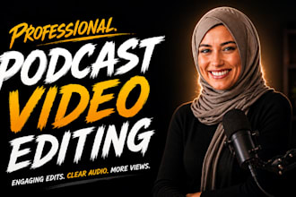 do podcast video editing, weekly podcast editor for riverside zoom and youtube