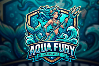 make stunning mermaid logo for your brand or business