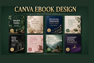 canva ebook design lead magnet, workbook formatting, ebook, kindle journal,