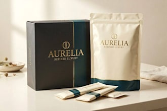 design product packaging box pouch label with mockup