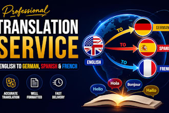 translate and format english, spanish, french, and german documents