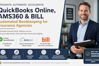 integrate quickbooks,ams360, bill to automate bookkeeping for insurance agencies