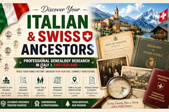 do a genealogy research of your italian and swiss ancestors
