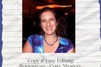 copy and line edit your romantasy or cozy mystery novel