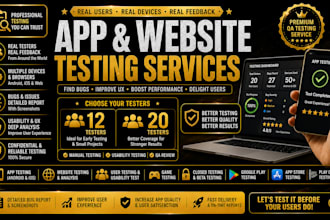 do app testing, website testing, QA testing and user testing