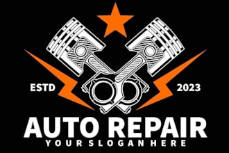 make automotive, auto car, repair and auto recycling logo design