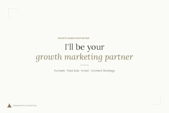be your growth marketing partner and build your sales funnel