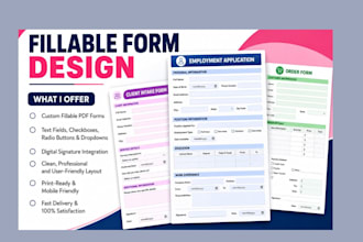 design fillable pdf form, contact form, legal form, interactive form design