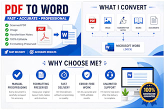 convert PDF, scanned image, or handwritten notes to word