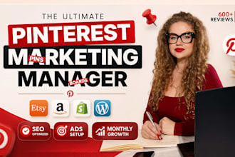create SEO pins and boards as a pinterest marketing manager and content creator
