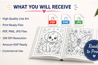design custom coloring books and coloring pages for amazon KDP