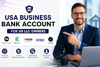 do USA bank account for US llc owners relay mercury wise stripe slash