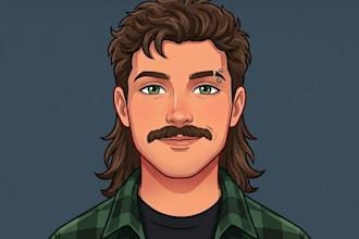 make you a personalized cartoon style profile picture
