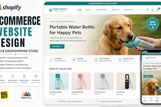 build shopify dropshipping store design print on demand via bigbuy printful