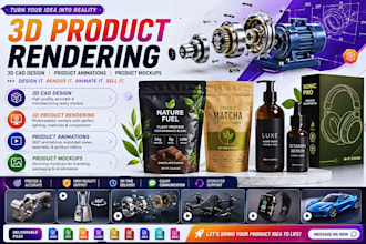 3d cad modeling, product mockup industrial, mechanical product design animation