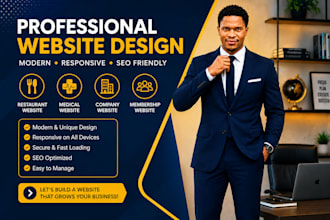 build a restaurant website, medical website, company website, or membership site