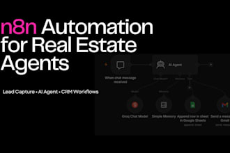 build n8n automation, ai agent and crm workflows for real estate lead gen