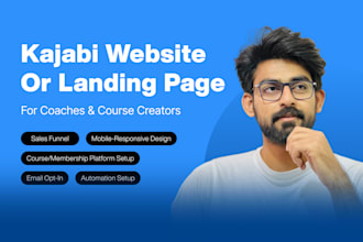design a kajabi website or landing page for coaches and course creators