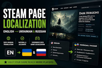 localize your steam page into ukrainian and russian