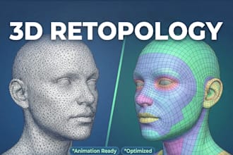 manual 3d retopology and optimize game assets for unreal engine